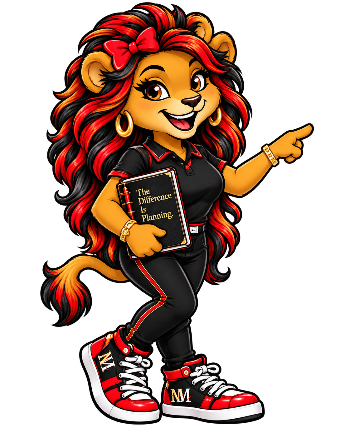 Mysoline’s mascot points toward Marketing Mania summer camp information